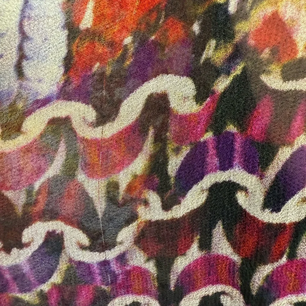 Diane Von Furstenberg Print Sheer Silk Mini Dress with Lining size 14 - Picture 9 of 11